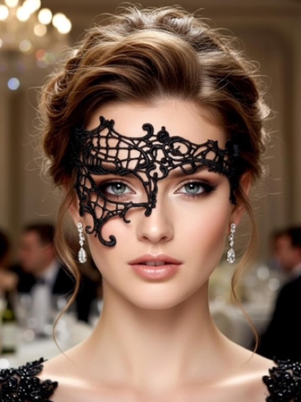 💞 New Black Lace Filigree Masquerade Mask
